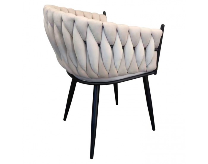 Dizajnové kreslo Bler - svetlobéžová (Velvet) / čierna