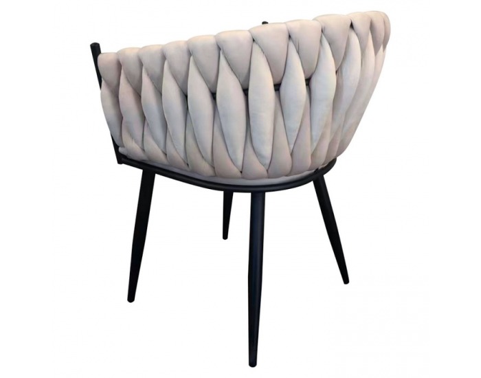 Dizajnové kreslo Bler - svetlobéžová (Velvet) / čierna