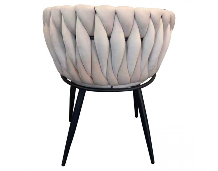 Dizajnové kreslo Bler - svetlobéžová (Velvet) / čierna