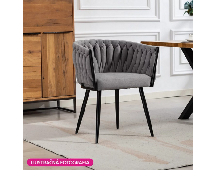 Dizajnové kreslo Bler - tmavosivá (Velvet) / čierna