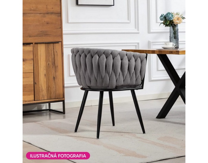 Dizajnové kreslo Bler - tmavosivá (Velvet) / čierna