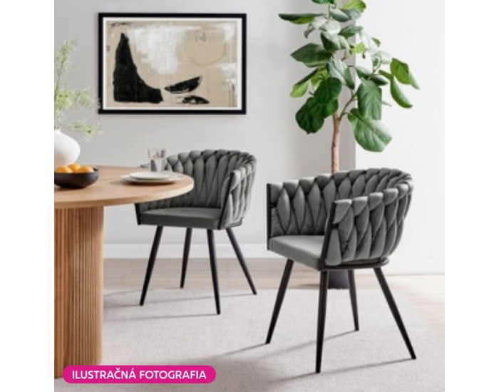 Dizajnové kreslo Bler - tmavosivá (Velvet) / čierna