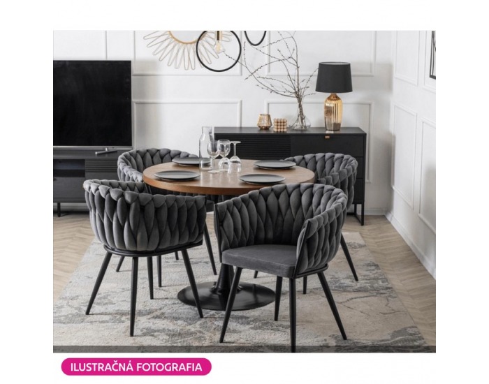 Dizajnové kreslo Bler - tmavosivá (Velvet) / čierna
