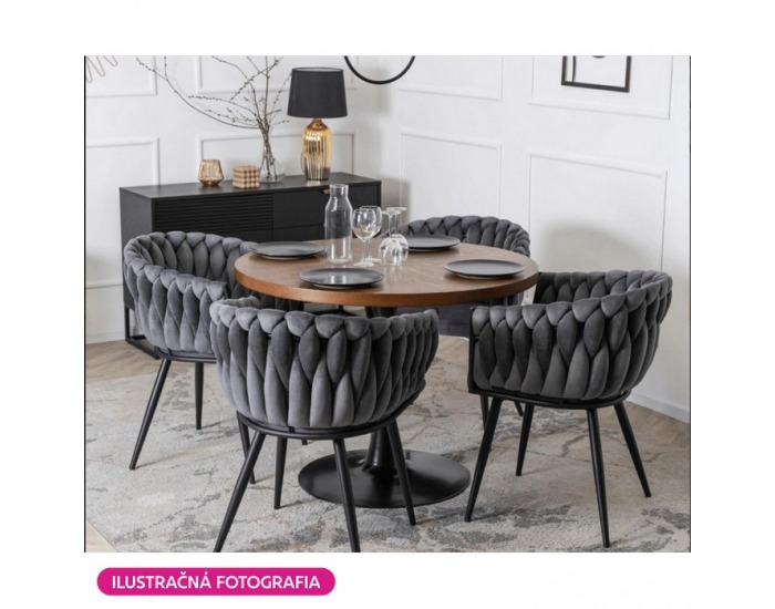Dizajnové kreslo Bler - tmavosivá (Velvet) / čierna