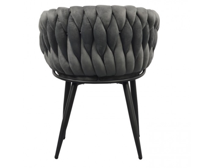 Dizajnové kreslo Bler - tmavosivá (Velvet) / čierna