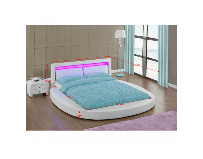 Čalúnená manželská posteľ s roštom Bless 180 - biela