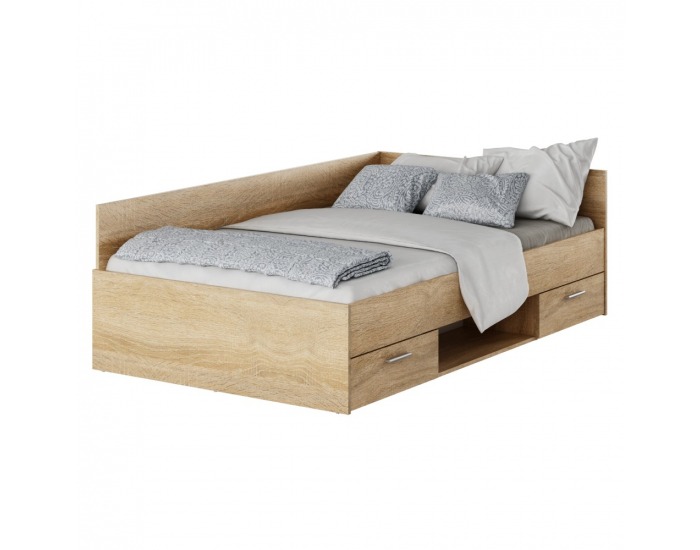 Posteľový rám s úložným priestorom Boat 120 - dub sonoma