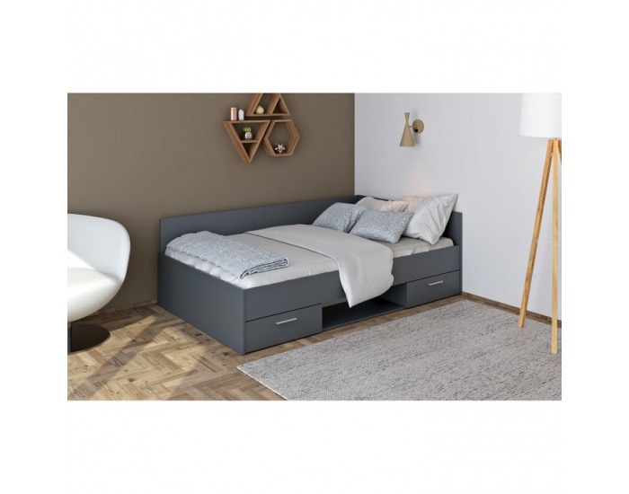 Posteľový rám s úložným priestorom Boat 120 - grafit