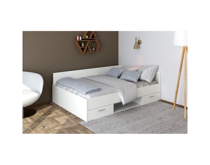 Posteľový rám s úložným priestorom Boat 140 - biela