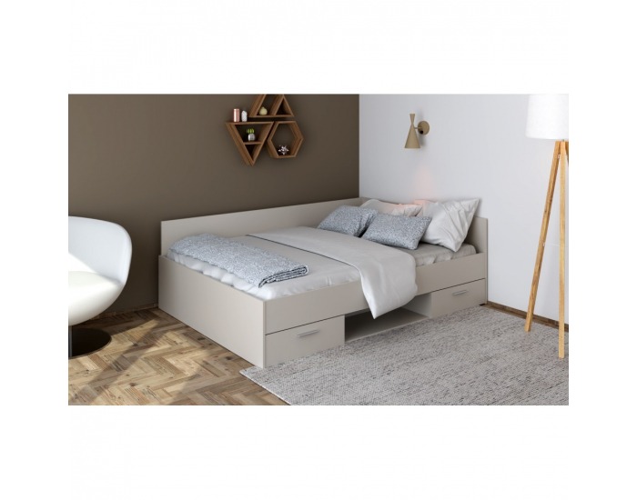 Posteľový rám s úložným priestorom Boat 140 - kašmír