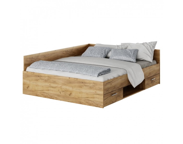 Posteľový rám s úložným priestorom Boat 160 - dub artisan