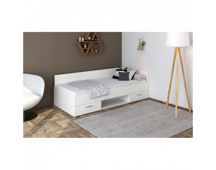 Posteľový rám s úložným priestorom Boat 90 - biela