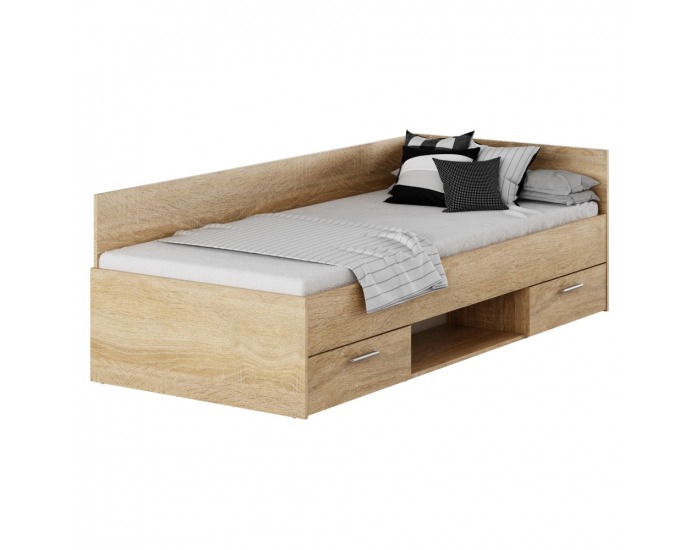 Posteľový rám s úložným priestorom Boat 90 - dub sonoma