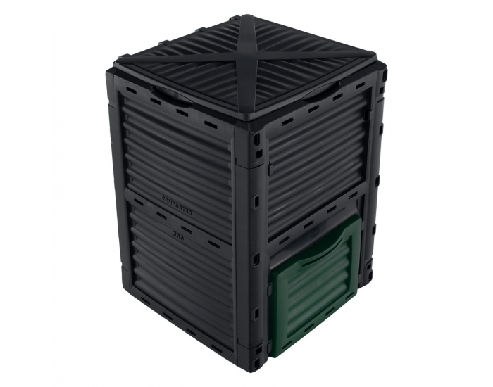 Záhradný kompostér Bobs 300 l - čierna / zelená