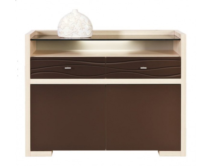 Dvojdielna komoda Clever CV 3 - tuja / hnedá metalíza