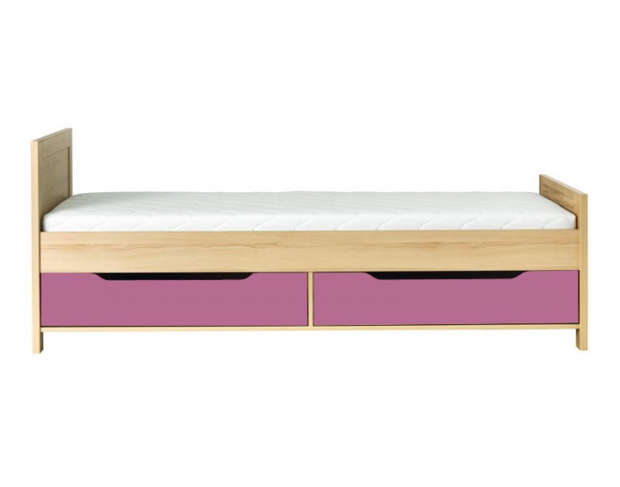 Jednolôžková posteľ s úložným priestorom Codi CD 15 - višňa cornwall / rainbow fialová