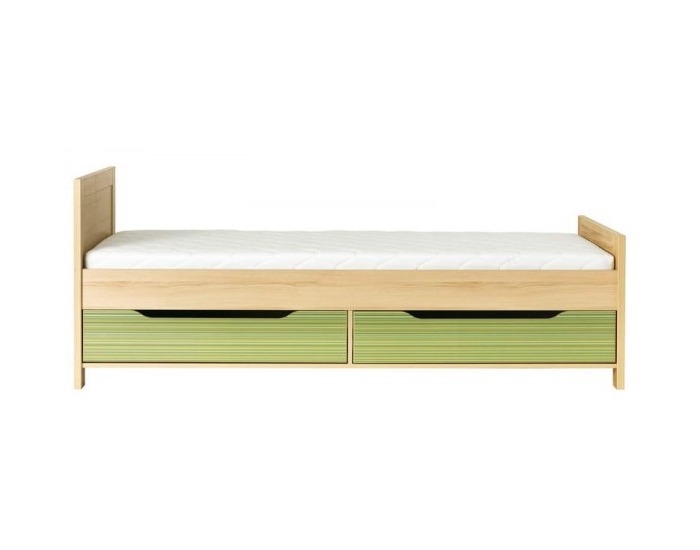 Posteľový rám s úložným priestorom Codi CD 15 - višňa cornwall / rainbow zelená