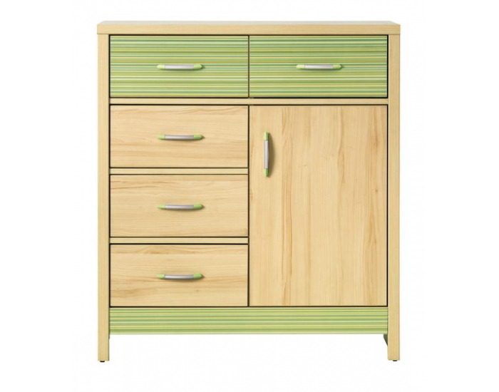 Komoda Codi CD 2 - višňa cornwall / rainbow zelená