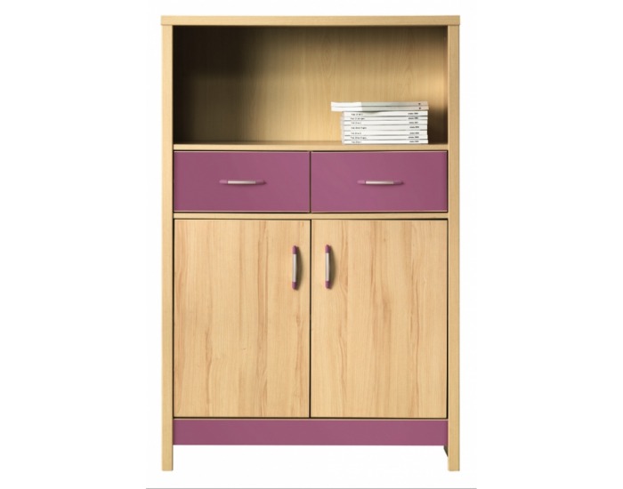 Regál Codi CD 5 - višňa cornwall / rainbow fialová