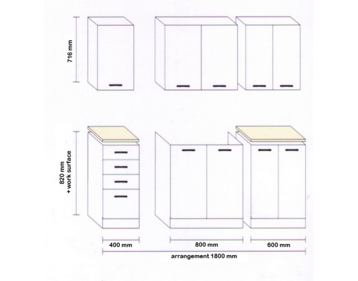 Kuchyňa Delicja 180 - tafla klon
