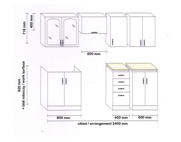 Kuchyňa Delicja 240 MDF Ekran - jelša tara
