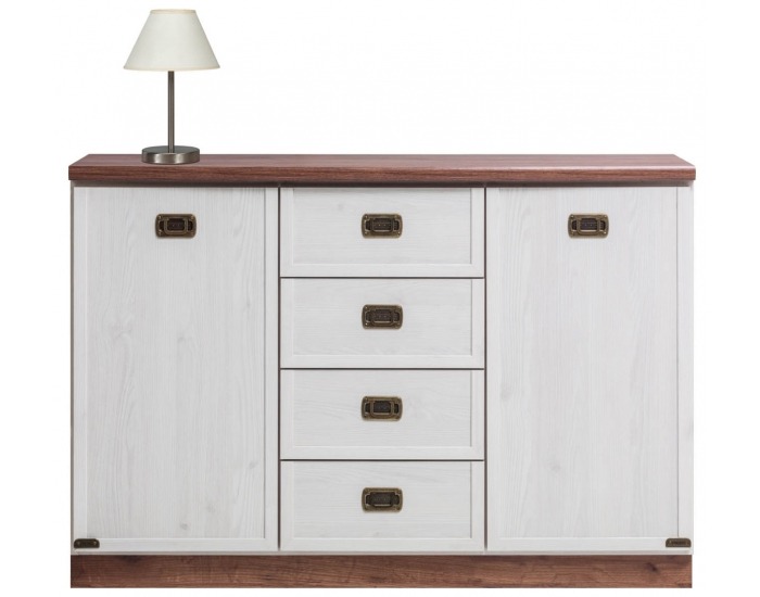 Trojdielna komoda Magic MA 4 - smrekovec sibiu / dub