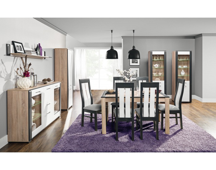 Skrinka Naomi NA 5 - dub sonoma / biela / grafit