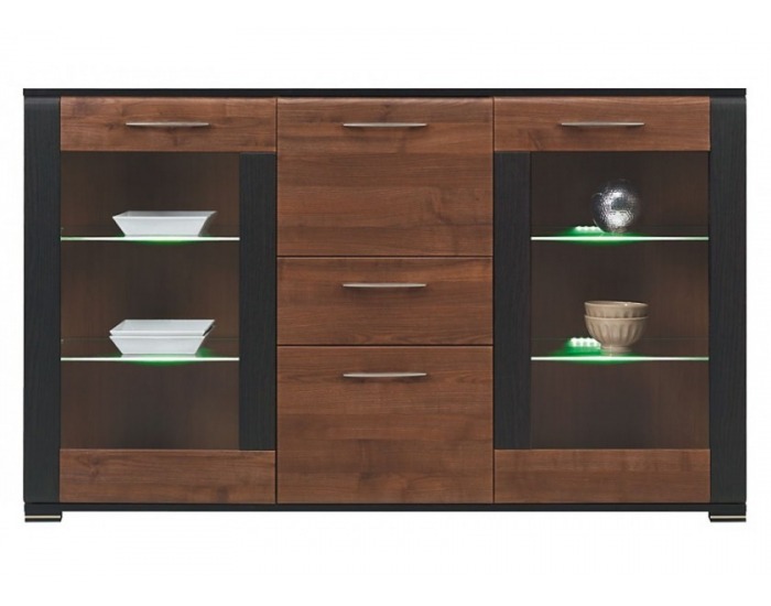 Trojdielna komoda Naomi NA 4 - orech / wenge