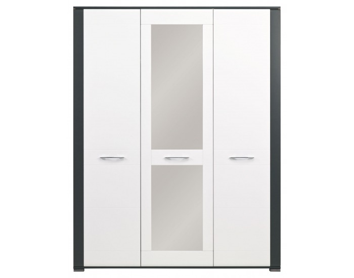 Šatníková skriňa Naomi NA 8 3D - dub sonoma / biela / grafit