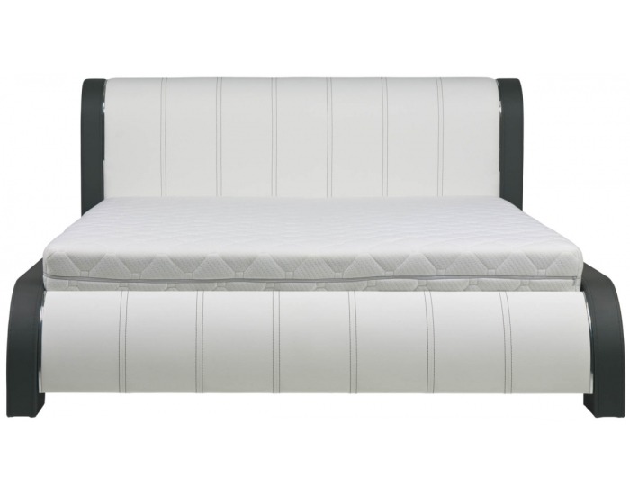 Čalúnená manželská posteľ s roštom Naomi 160 - biela / grafit