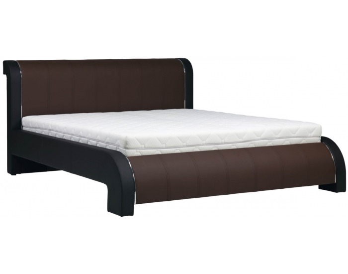 Čalúnená manželská posteľ s roštom Naomi 160 - hnedá / čierna