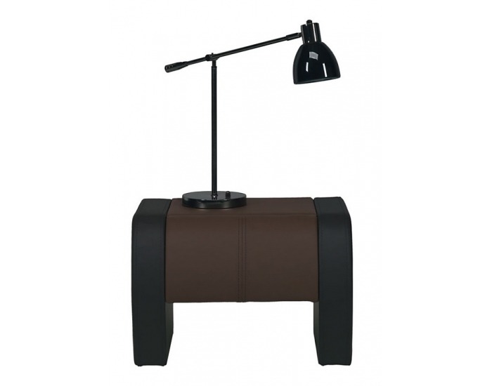 Čalúnený nočný stolík Naomi ST4-NA - hnedá / čierna