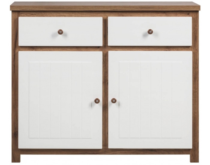 Dvojdielna komoda Stix ST 2 - dub / biely mat