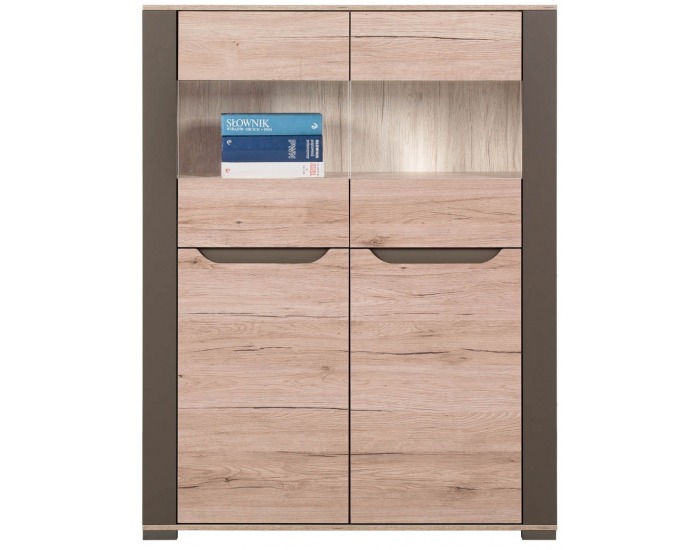 Vitrína Sven SV 5 - dub San Remo / latte