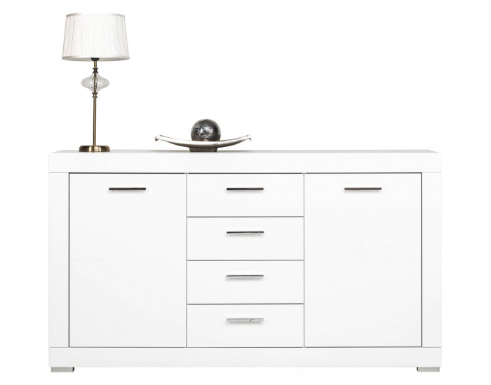 Trojdielna komoda White WH 3 - biela / biely mat