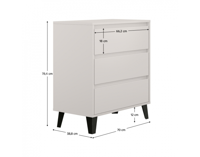 Zásuvková komoda Bogan 3S/70 - kašmír