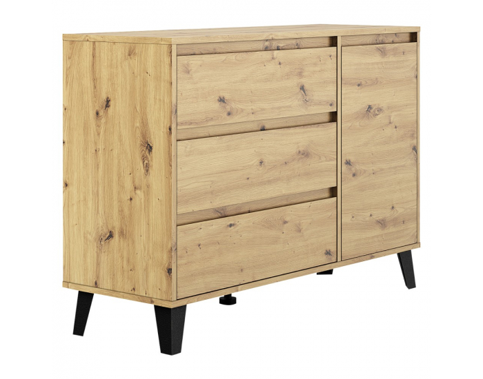 Jednodverová komoda so zásuvkou Bogan New 1D3S - dub artisan