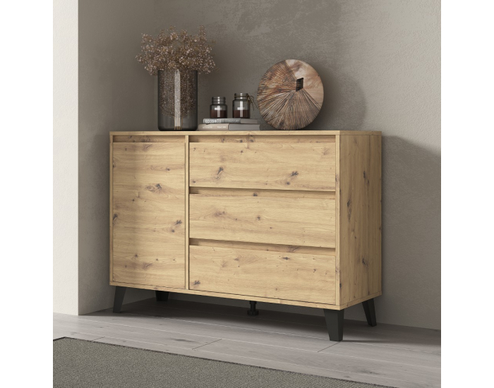 Jednodverová komoda so zásuvkou Bogan New 1D3S - dub artisan