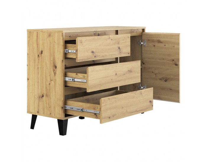 Jednodverová komoda so zásuvkou Bogan New 1D3S - dub artisan