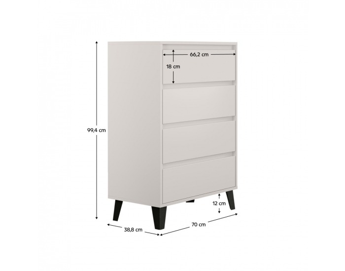 Zásuvková komoda Bogan New 4S/70 - kašmír