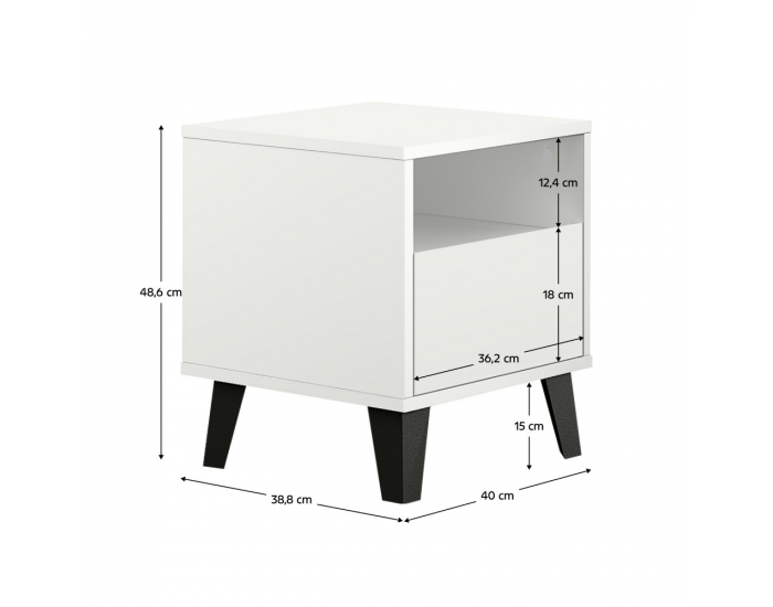 Nočný stolík Bogan Uno 1S - biela
