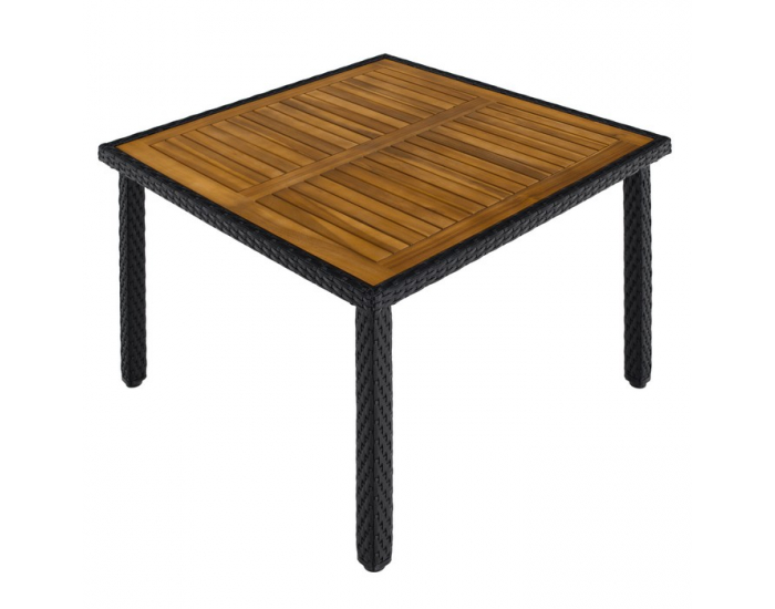 Záhradný nábytok z umelého ratanu Bogart - čierna / krémová / prírodná