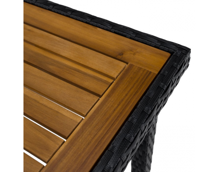 Záhradný nábytok z umelého ratanu Bogart - čierna / krémová / prírodná