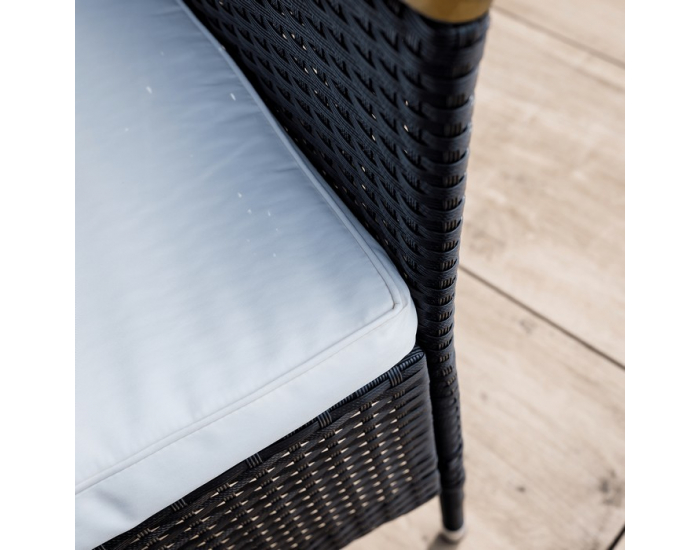Záhradný nábytok z umelého ratanu Bogart - čierna / krémová / prírodná