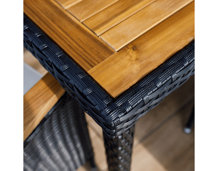 Záhradný nábytok z umelého ratanu Bogart - čierna / krémová / prírodná