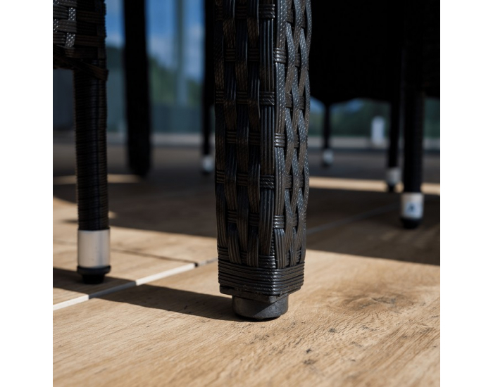 Záhradný nábytok z umelého ratanu Bogart - čierna / krémová / prírodná