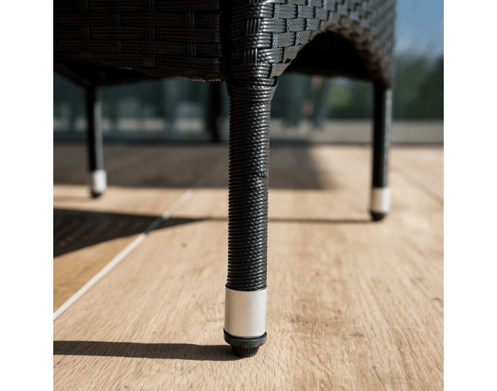 Záhradný nábytok z umelého ratanu Bogart - čierna / krémová / prírodná