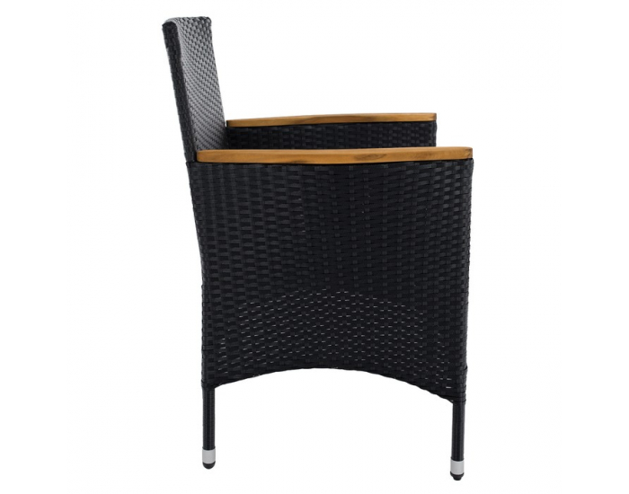 Záhradný nábytok z umelého ratanu Bogart - čierna / krémová / prírodná