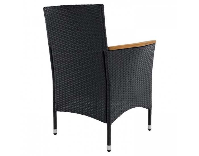 Záhradný nábytok z umelého ratanu Bogart - čierna / krémová / prírodná