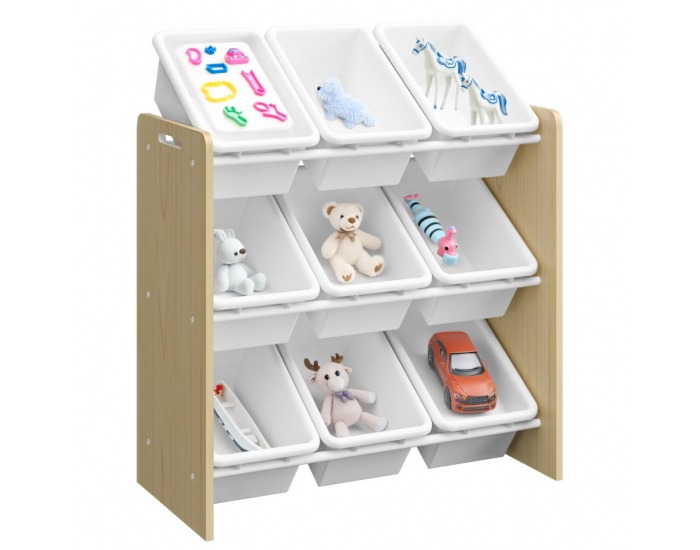 Organizér na hračky Bois - prírodná / biela